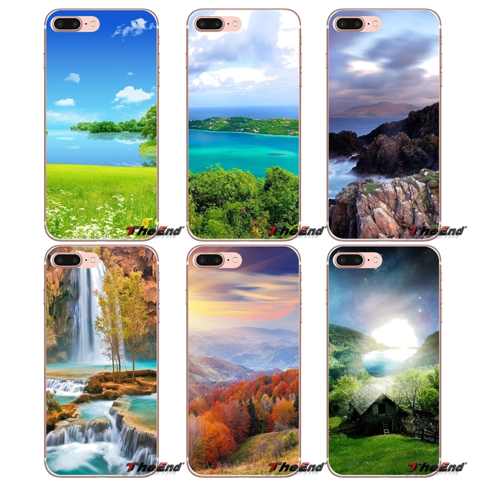 Красивый природный пейзаж для Sony Xperia Z Z1 Z2 Z3 Z5 compact M2 M4 M5 E3 T3 XA Aqua LG G4 G5 G3 G2 Mini Capa чехол