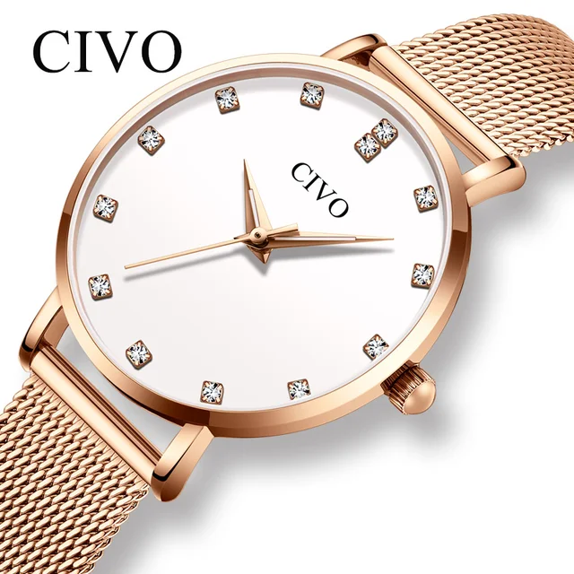 CIVO Fashion Wrist Watches For Women Luxury Diamond Bracelet Watch Waterproof Sl CIVO Fashion Wrist Watches For Women Luxury Diamond Bracelet Watch Waterproof Sl