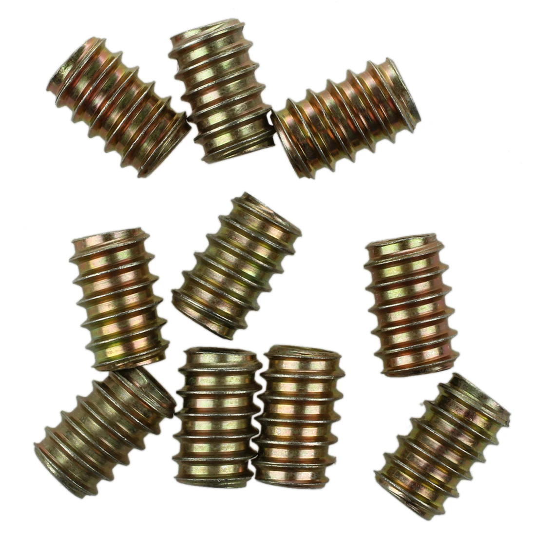 HHTL-10pcs M8 E-Nut Wood Insert Nut Dowel Screw Fixing Furniture Legs and Bun Feet 8x20mm