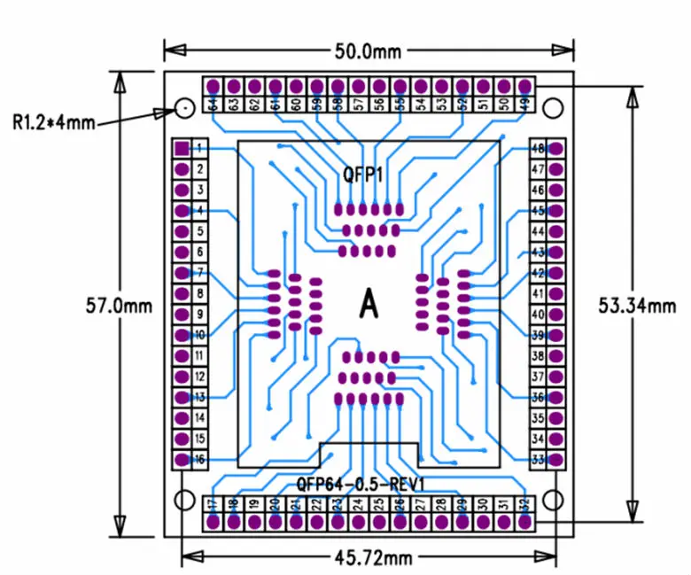 QFP64 TQFP64 LQFP64 гнездо адаптера IC тестовая розетка горение 0,5 м программист STM32 QFP64 разъем