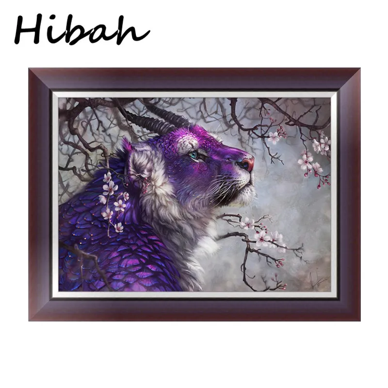 

5D DIY Diamond Embroidered King of the Forest Tiger Diamond Cross-stitch Round Diamond Set Unfinished Decoration