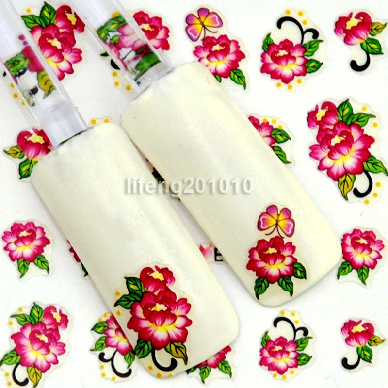 

5PCS Adhesive 3D Nail Stickers Decals Nail Art Tips Decorations Tools Beauty Flower Design E050