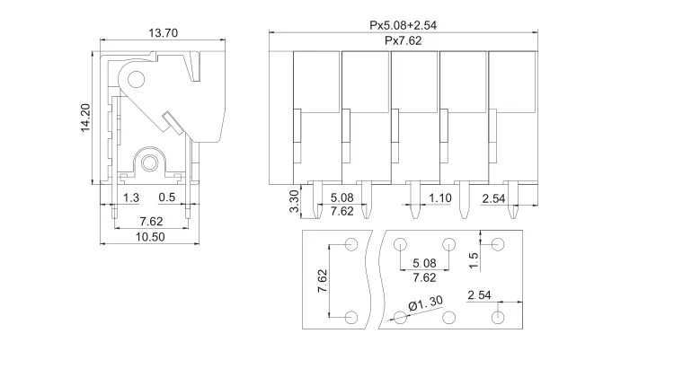 Pces 142r 5.08mm Pwb Primavera Bloco Terminal Kf128-5.08 2p 3p 4p 5p 6p 7p 8p 9p 10p Terminais Conector Parafuso Montado 100 cy - Kf142v 2 Cheap Conectores