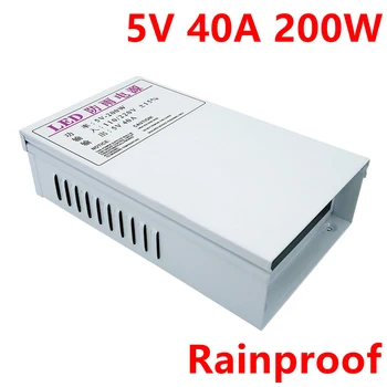 

5V 40A 200W Rainproof Switching Power Supply outdoor waterproof DC transformer 220V AC to DC 5V output for LED display light