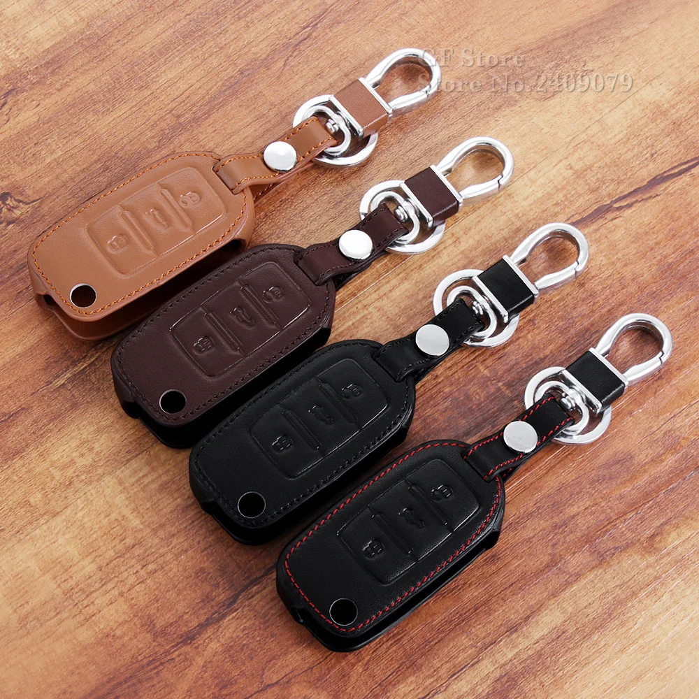 

High quality new design genuine leather key chain ring cover case holder for skoda octavia 2 A5 fabia yeti rapid superb