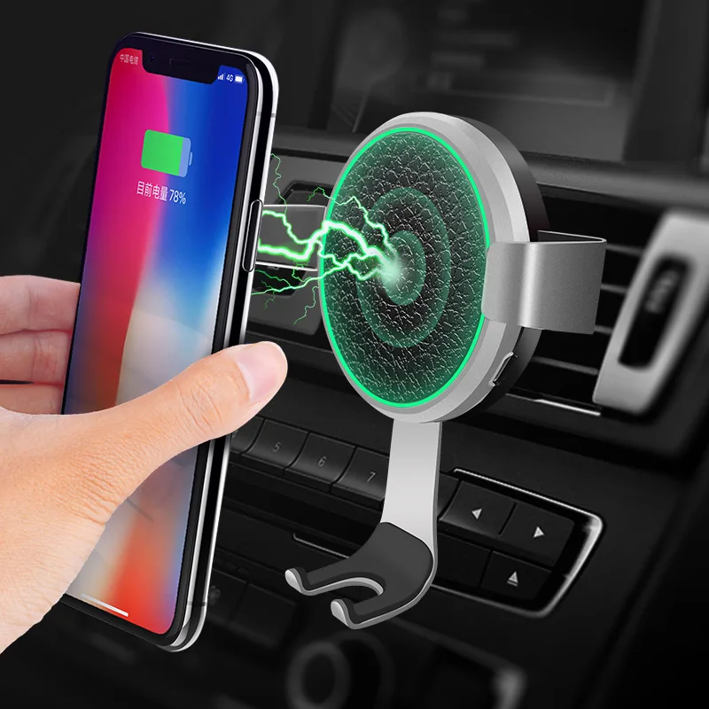 

New 10W Qi Car Wireless Charger For Iphone XS XR X 8 Automatic Air Vent Holder Fast Wireless Charger For Samsung S8 S9 S10 Plus