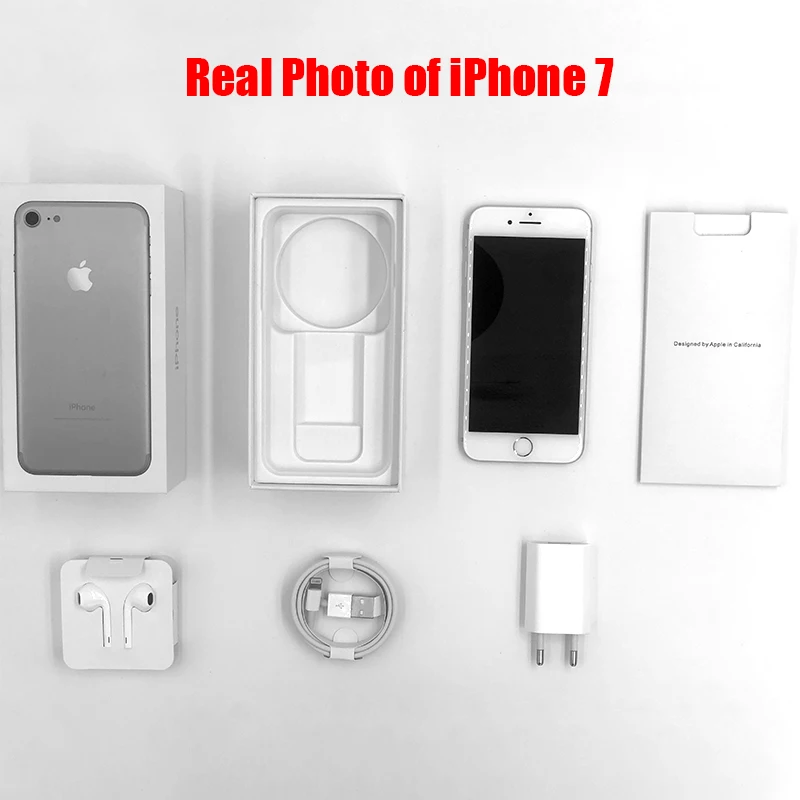 Разблокированный Apple iphone 7/iphone 7 Plus 2GB Оперативная память 32/128 ГБ/256 IOS 10 LTE 12.0MP Камера Quad-Core отпечатков пальцев 12MP сотовые телефоны
