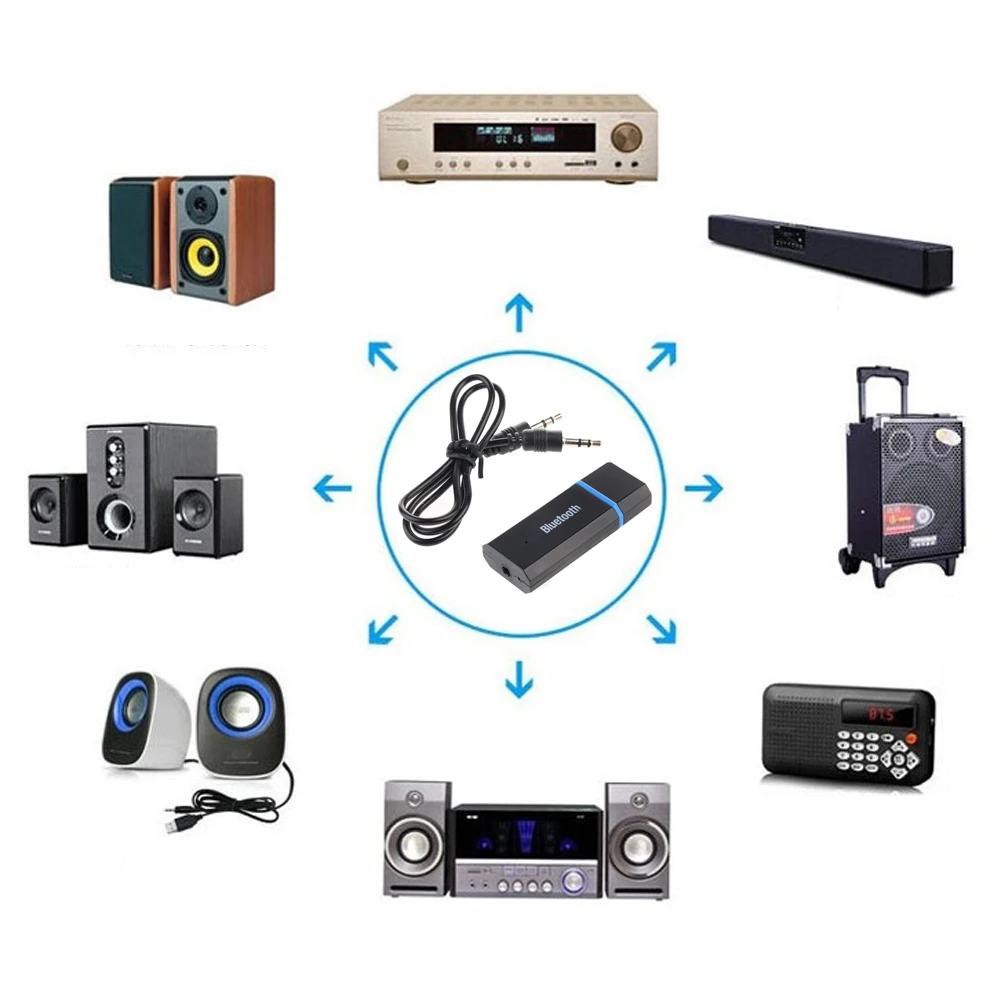 Мини 3 5 мм Aux USB Bluetooth Музыка Аудио приемник беспроводной bluetooth адаптер для
