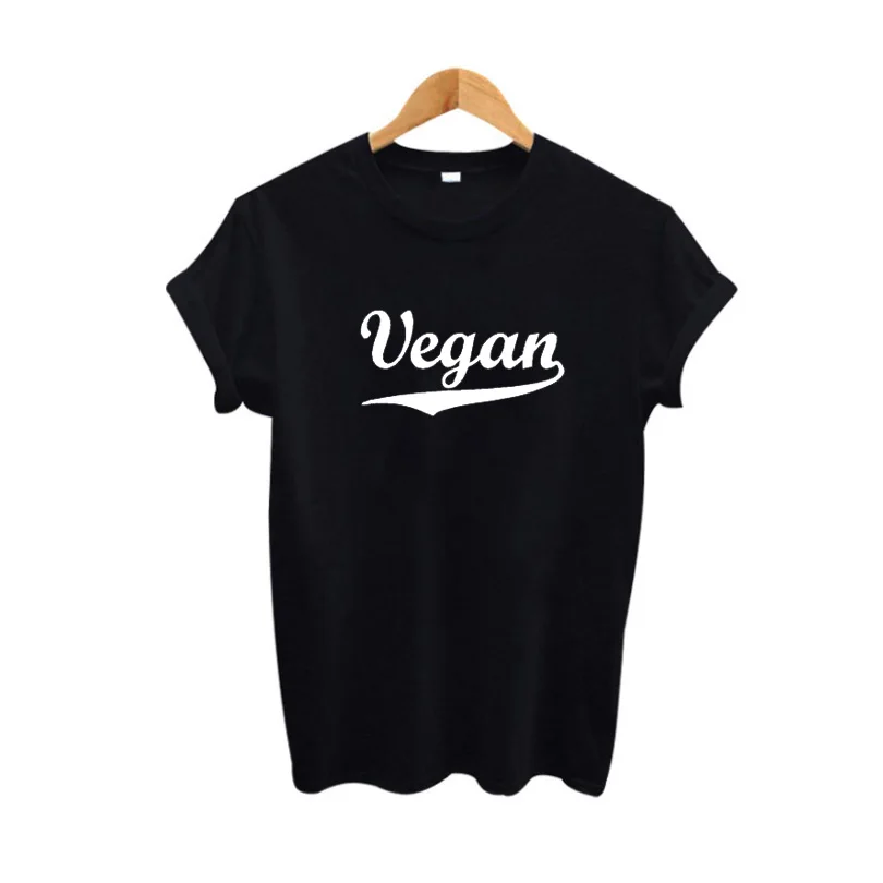 

Women Tshirt Vegan Black White Letter Print Cotton Tops Black White T-Shirt Women Clothes Camisetas Mujer