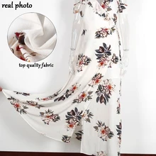 Floral Print Dress Off The Shoulder Slit Maxi Dress 2017Women Summer Chiffon Long Dress Blusas Feminina Sleeveless Slit Vestidos