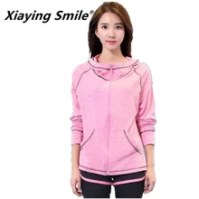 Xiaying Smile Женская дышащая куртка с застежкой-молнией и капюшоном Спортивная Беговая летняя быстросохнущая тренажерный зал, фитнес, Йога набор спортивная одежда пальто