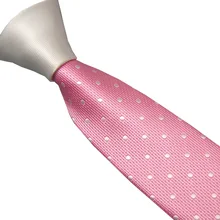 Lammulin Для Мужчин's Галстуки белый узел контраст розовый в белый точка жаккарда шейный платок из микрофибры узкий галстук 6 см