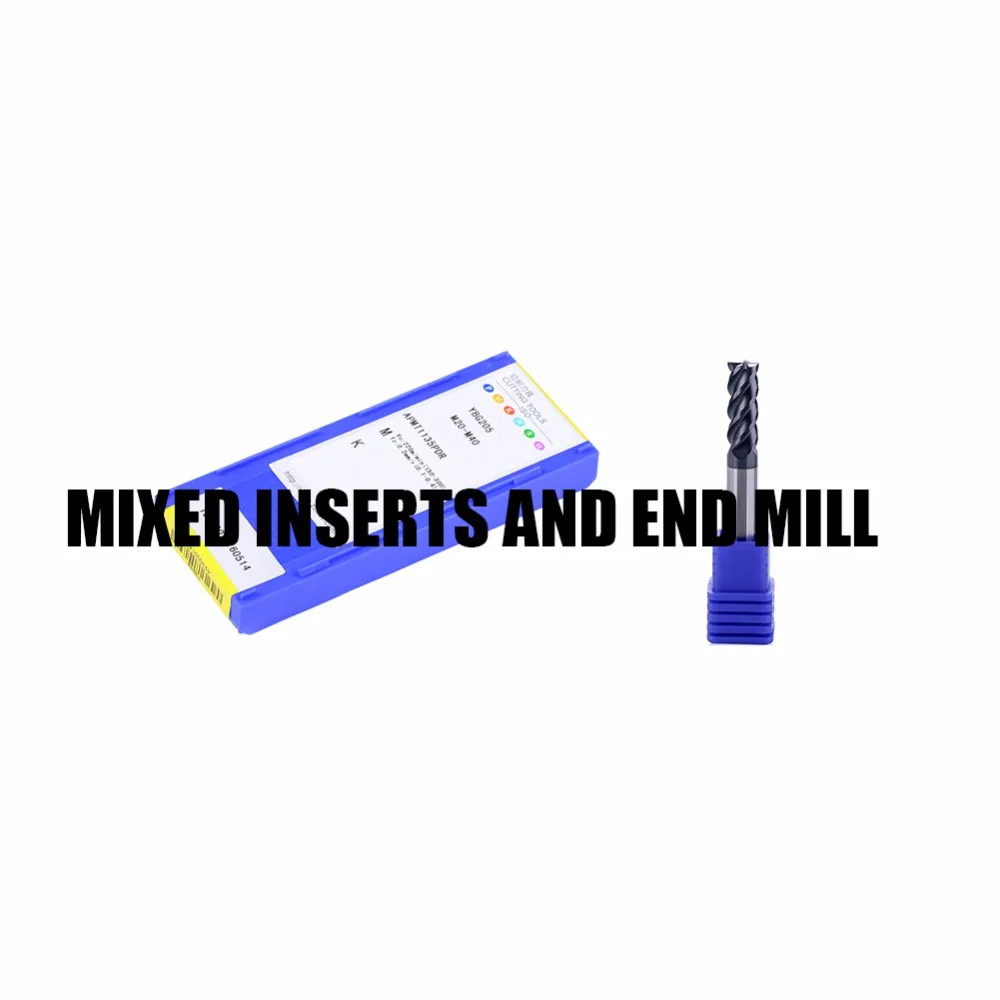 

Free Shipping BY EMS MIXED ORDER tungsten Carbide END MILLS HMX and NM and insert mix order Cutting tools Milling