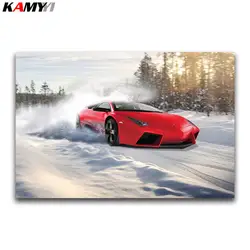 Расширенный 3D DIY Полный картина, вышитая бисером снег спортивный автомобиль фотография 5D алмазная вышивка мозаики домашнего декора подарок