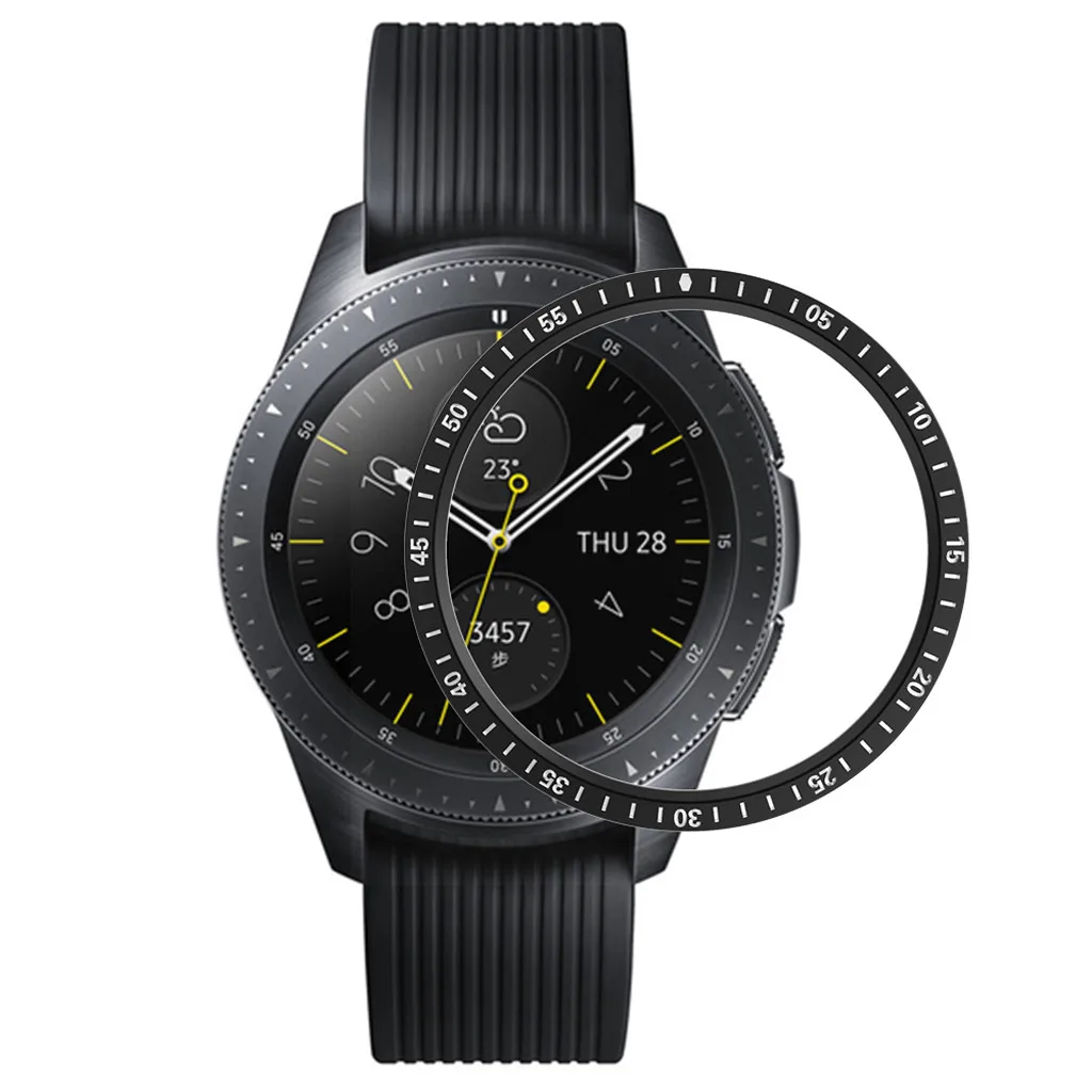 

42MM smart watch cover ring For Samsung Galaxy Watch for Samsung Gear S3 42MM Bezel Ring Adhesive Cover Anti Scratch Metal#y4