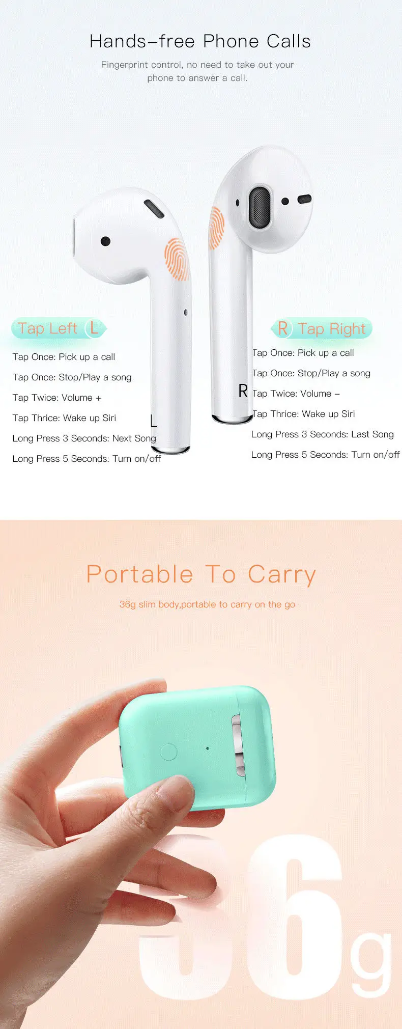 I12 Tws Airpods Volume Control For Sale Off 73