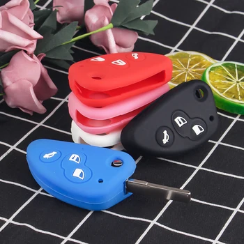 

Dandkey Silicone Rubber Car Key Cover Case For Alfa Romeo 147 166 156 JTD TS GT Flip Folding Key High Quality Fob 3 Buttons