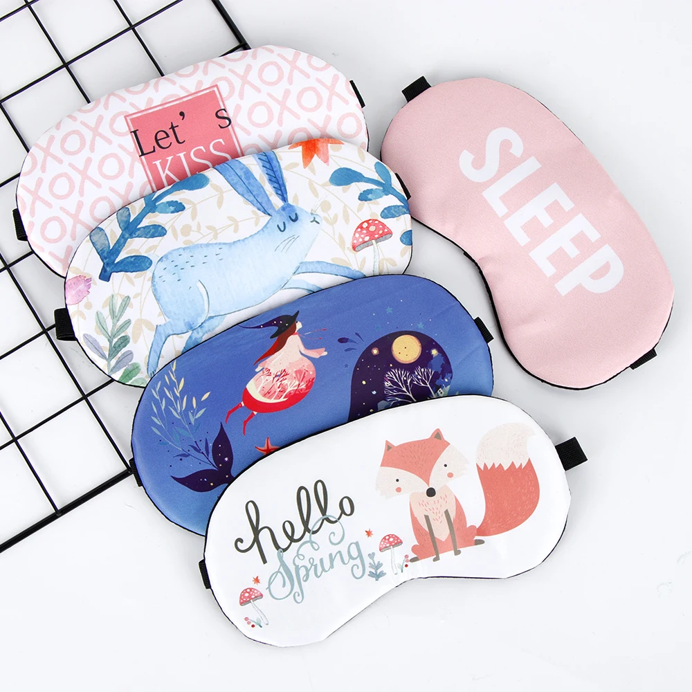 

Women Lovely Cartoon Animal Sleeping Mask Soft Padded Sleep Shade Cover Rest Relax Blindfold Travel Sleeping Nap Aid Eye Patch