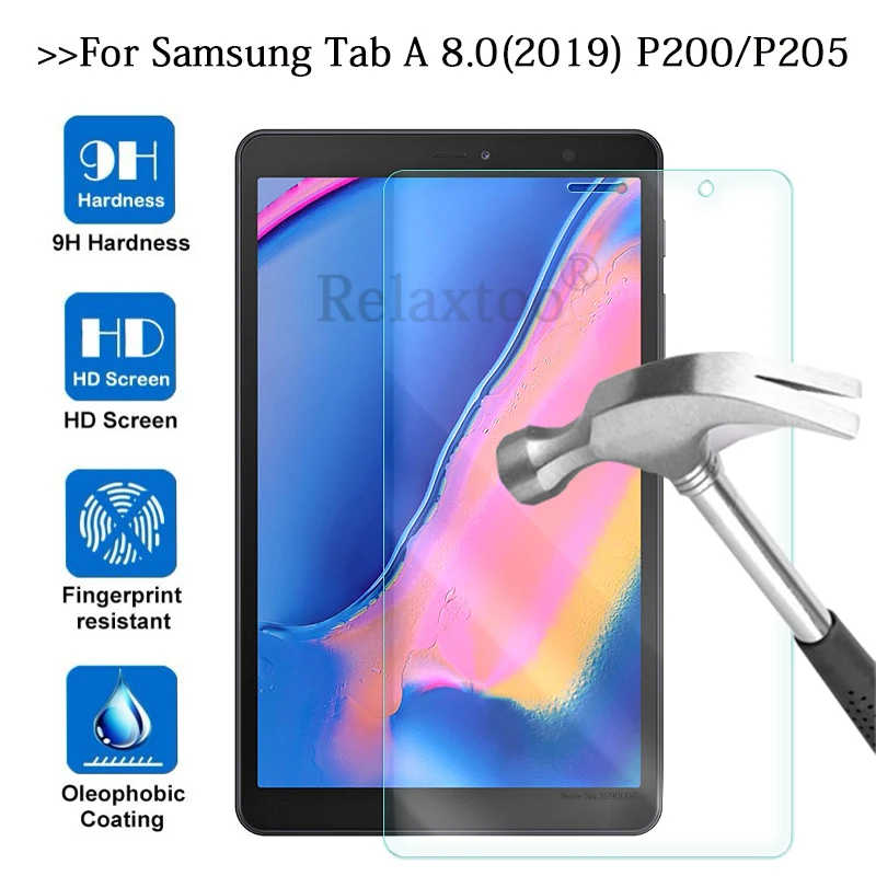 

Tempered Glass on the For Samsung Galaxy Tab A 8 2019 P200 P205 SM-P200 SM-P205 Protective Glas Tablet Screen Protector 9H Film