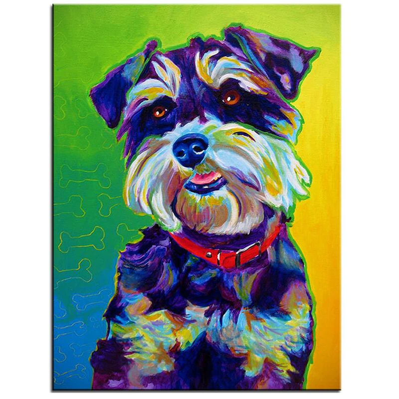 schnauzer Dog Diamond Painting Cross Stitch handmade Diamond Embroidery