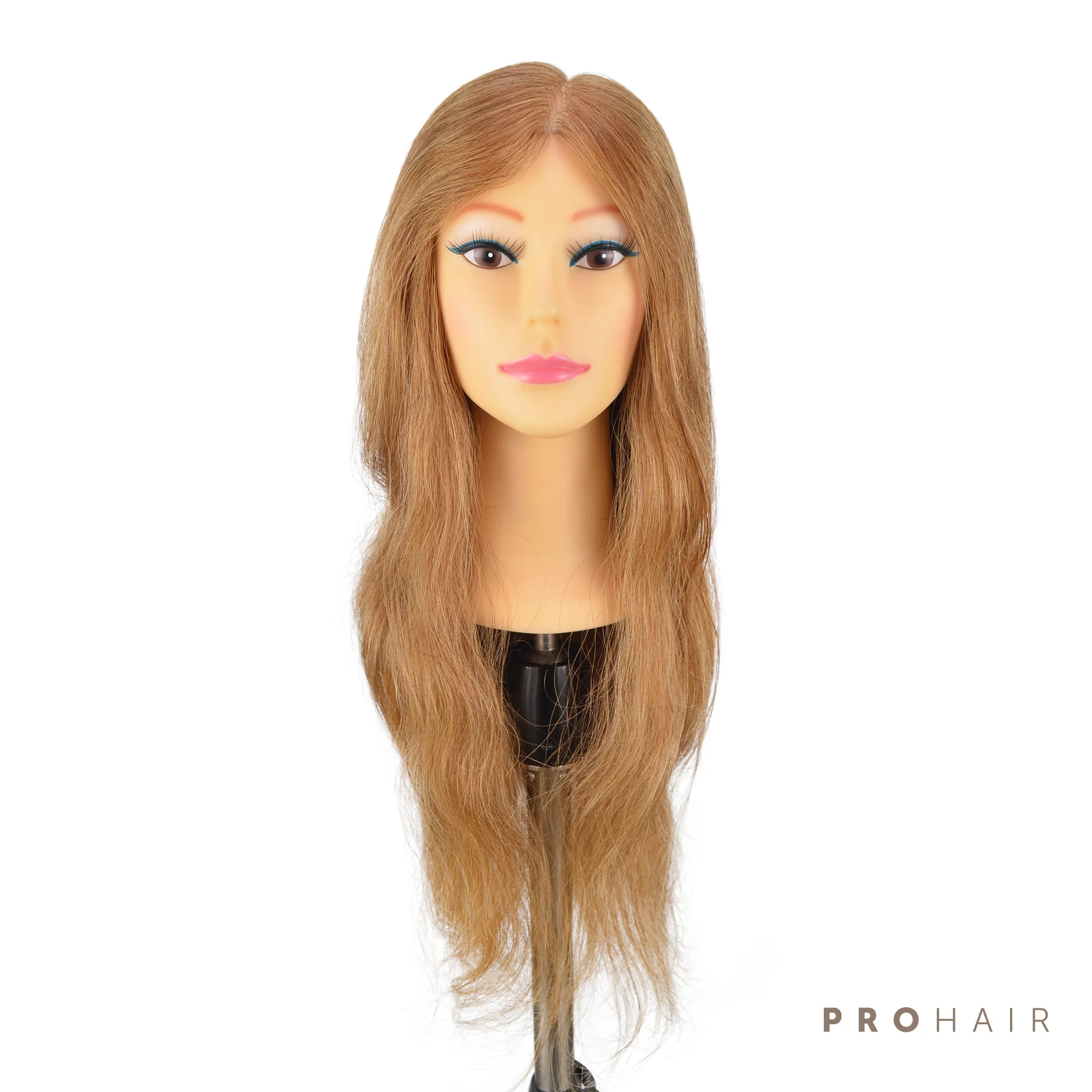 PROHAIR 55 см 2" человеческие волосы темно-русые мини-тренировки головы Салон Женский манекен головы Парикмахерская тренировка