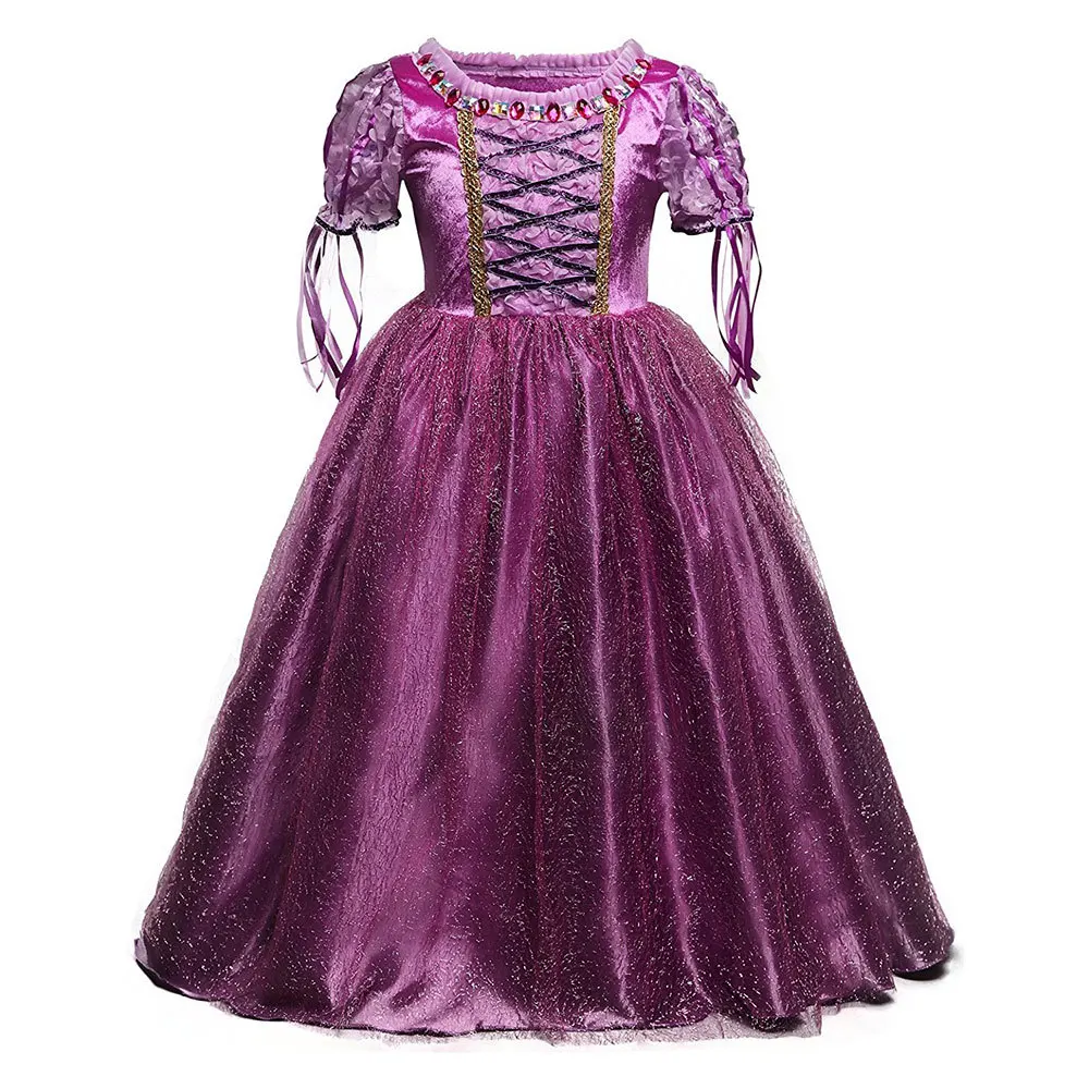 

JAYLAY Princess Girl Dress Prom Gown For Teenage Girl Summer Kid Clothing For 4-10 Years Crystal Decoration Formal Occasion Outfit