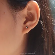 Ретро Персонализированные серьги из стерлингового серебра 3,5 мм маленькие милые серьги пирсинг Wan Drugdor