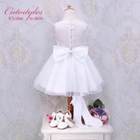 Cutestyles Summer Girls White Flower Dresses For Party Formal Occassion Embroidery Lace Wedding Guest Dresses Sundress GD50611-5