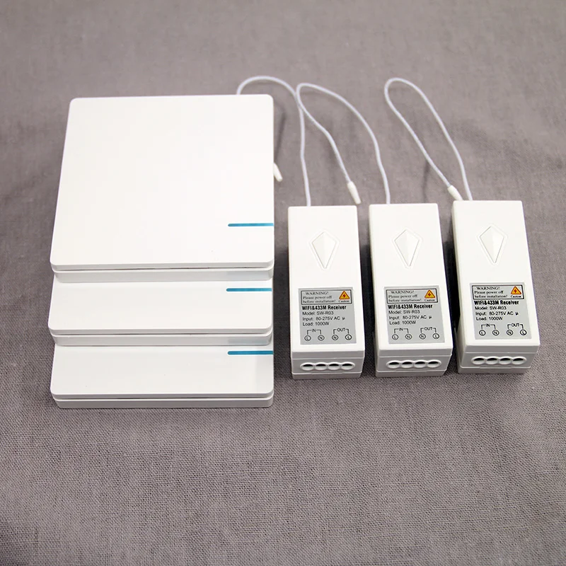 

Wall Wireless APP WIFI Remote Control Switch 1 2 3 Button RC Receiver For 110V 220V Bedroom Ceiling Light Lamp