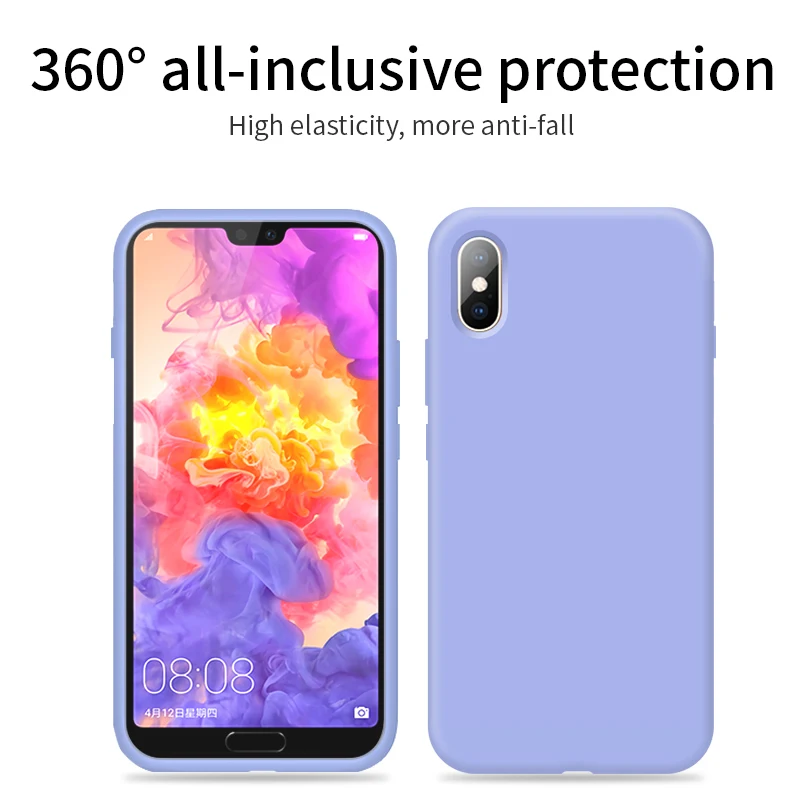 Original Official Silicone Case For iPhone 6 6s 7 8 Plus Liquid Plain Color X Xs Max XR Cover case Funda |