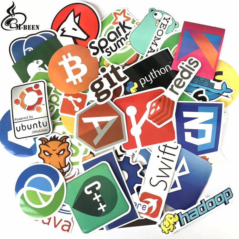 50 Pcs Internet Java JS Php Html Cloud Docker Bitcoin