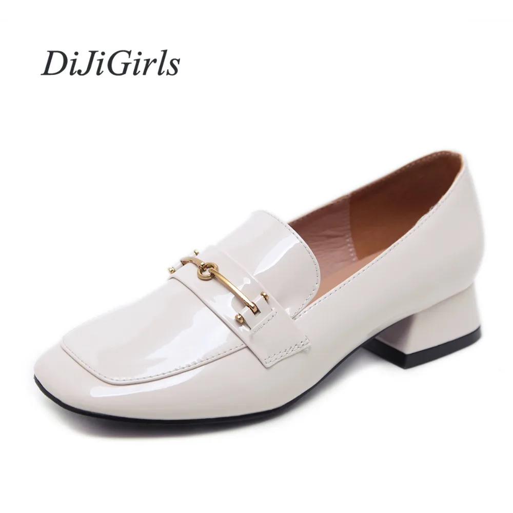 metallic square toe heels