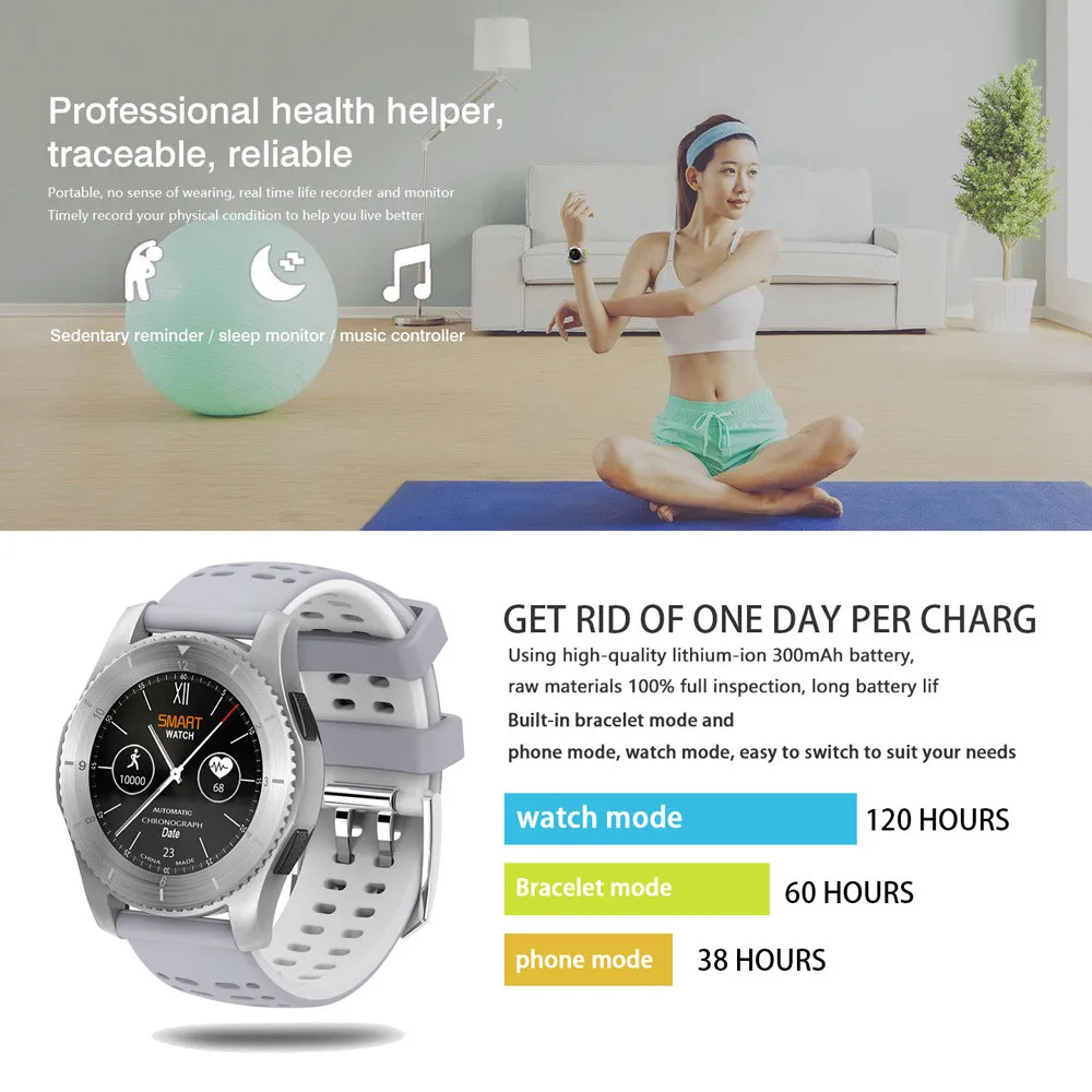 Fashion 100% brand new and high quality GS8 Waterproof GPS Smart Watch Blood Pressure Heart Rate Wristwatch for Android/IOS