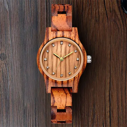 Reloj Femenino, дизайн, деревянные часы для женщин, маленькая золотая стрелка, антикварная роскошь, женские тонкие наручные часы, подарок для девушек, Прямая поставка - Цвет: zebra watch