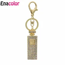 Linnor Twinkling Crystal Perfume Bottle Keychains Charm Gifts for Women Hang Purse Bag Pendant Car Key