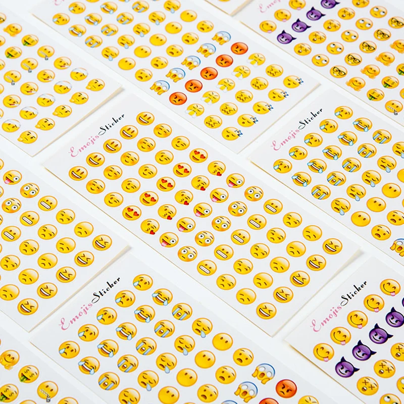 12 листов/лот милые мини Смешное выражение ПВХ прозрачный корейские наклейки бумаги хлопья дети декоративные для карт канцелярские