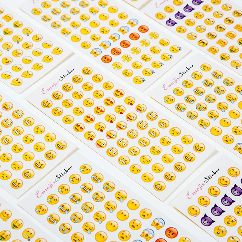 12 Sheets/lot Cute Mini Funny Expression Pvc Transparent Korean Stickers Papers Flakes Kids Decorative For Cards Stationery