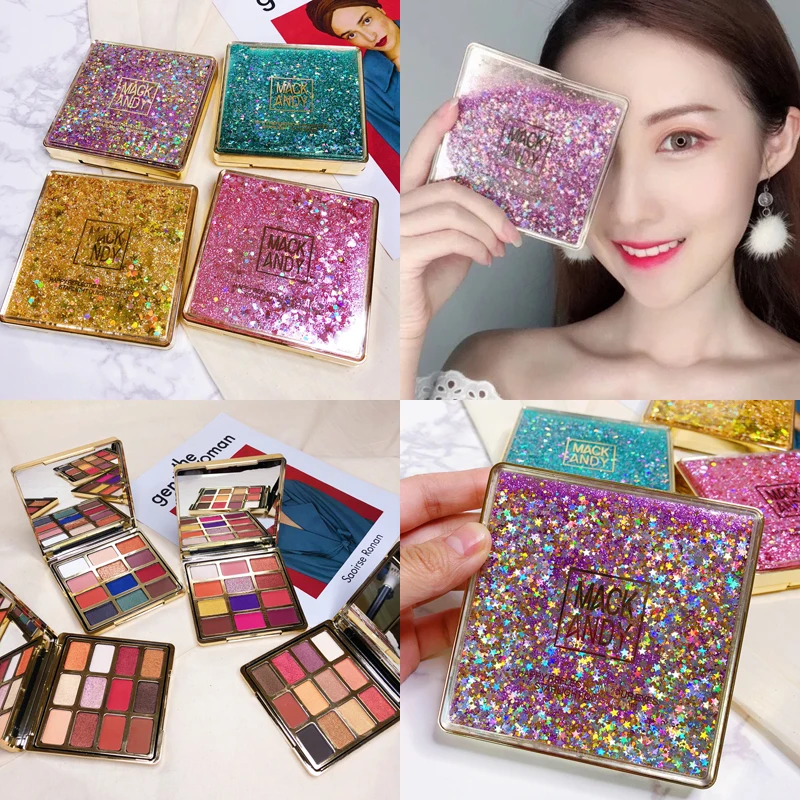 

Eyeshadow Palette Cosmetic Diamond Glitter Metallic 12 Color Eyeshadow Pallete Nude Creamy Pigmented Professional Makeup Palette