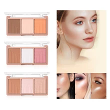 3 цвета ремонтная Емкость Высокая сияющая пудра Макияж Палитра консилеров косметика для лица Высокая сияющая пудра лоток