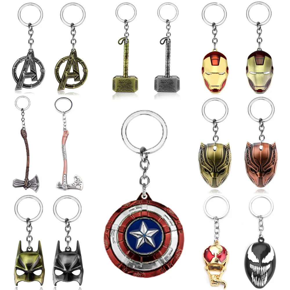 

Marvel The Avengers Captain America Keychain Superhero Star Shield Pendant Keyring Fashion Car Key Chains For Men Accessories