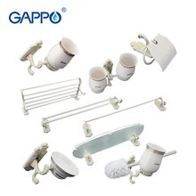 Gappo 1Set Bathroom Accessories Towel Bar,Paper Holder,Toothbrush Holder,Glass shelf Toilet Brush Holder,Bathroom Sets G35T9