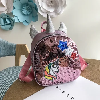 

Unicorn Design Women Backpack Lovely School Bag For Teenage Girls Fansion Sequin Design Female Small Travel Bag