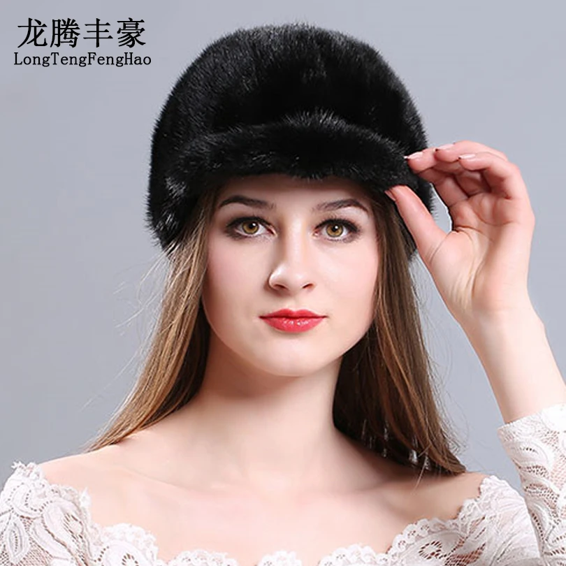 

New Style Mink Fur Cap Handmade Real Mink Fur Knight Cap Warm Winter Fur Hat Fashion Lady Real Fur Sunshade Hat Free Shipping