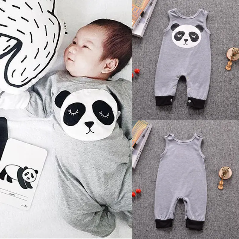 New Arrival kids Boys Clothing 2017 Newborn Kids Baby Boy Infant Panda Romper JumpsuitClothes