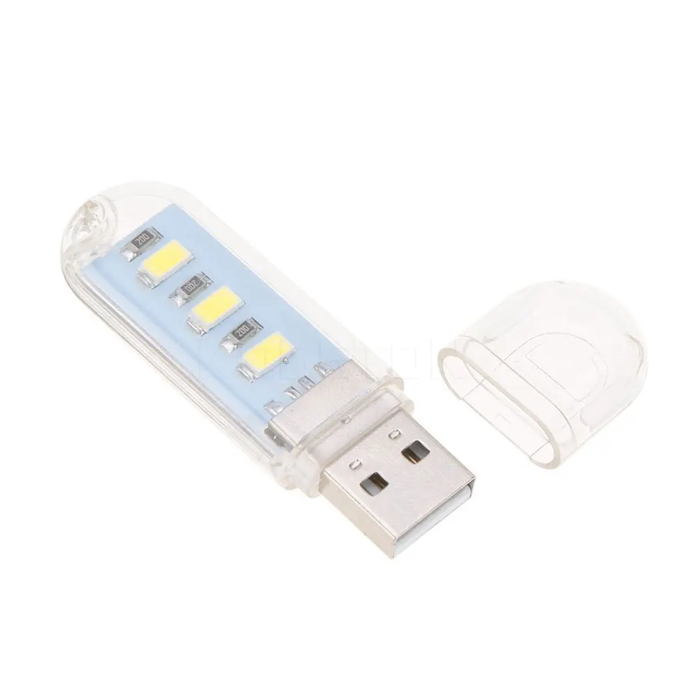 Kebidumei 50 шт./лот 3 SMD мини USB светодиодный для чтения книг светильник U диск Форма ноутбук Кемпинг Ночной светильник 5V 1,5 W для портативных ПК Тетрадь