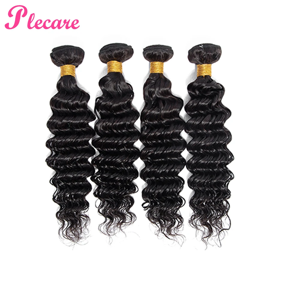 Plecare Deep Wave Human Hair Bundles With Closure 4 Bundles With Closure Malaysian NonRemy Hair Weave Bundles With Lace Closure Plecare Deep Wave Human Hair Bundles With Closure 4 Bundles With Closure Malaysian NonRemy Hair Weave Bundles With Lace Closure