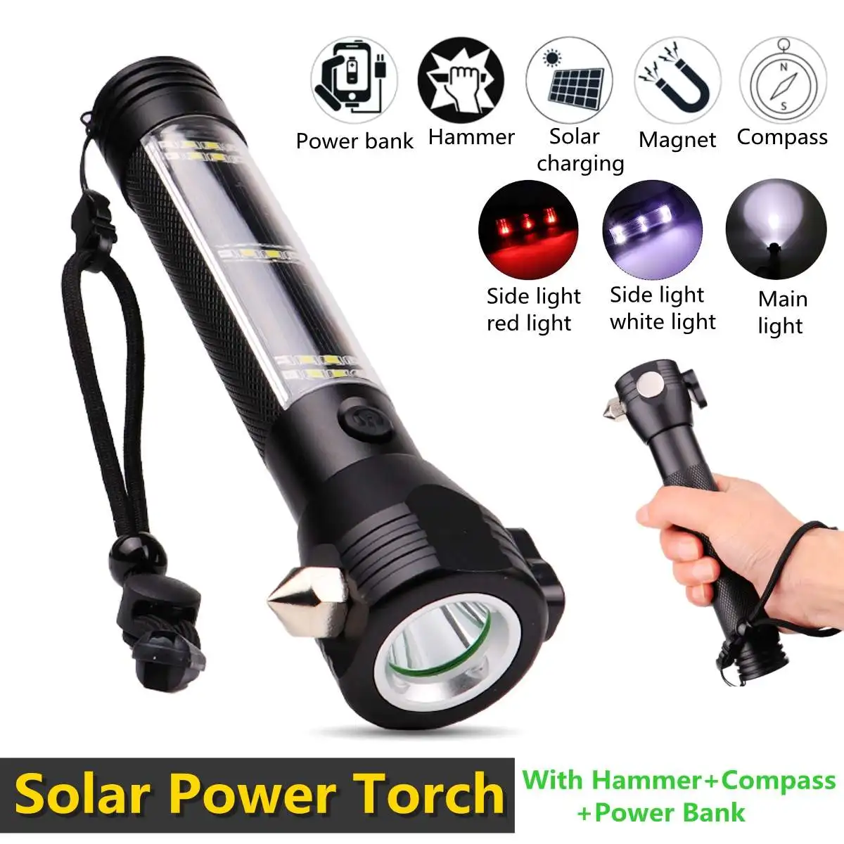 

COB LED flashlight 20000lm Smuxi Portable Work Lamp Q5 Magnetic zoomable Worklight 3 modes Rechargeable waterproof use 18650