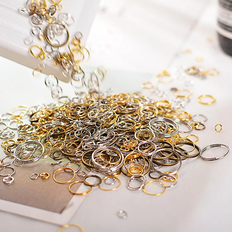

50g/pack Mix Color Mix Size Single and Double Jump Rings Handmade Open Split Rings Connectors DIY Jewelry Making Accessories