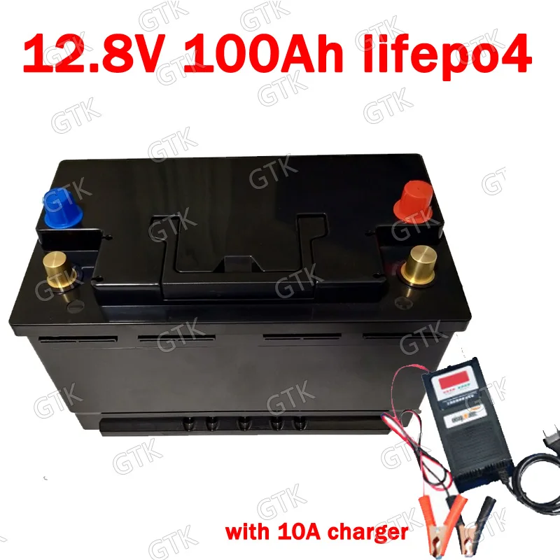 12,8 V 100AH lifepo4 батарея не 12v 80ah lifepo4 BMS для RV boatHouse удерживайте электрические принадлежности для хранения солнечной энергии+ 10А зарядное устройство