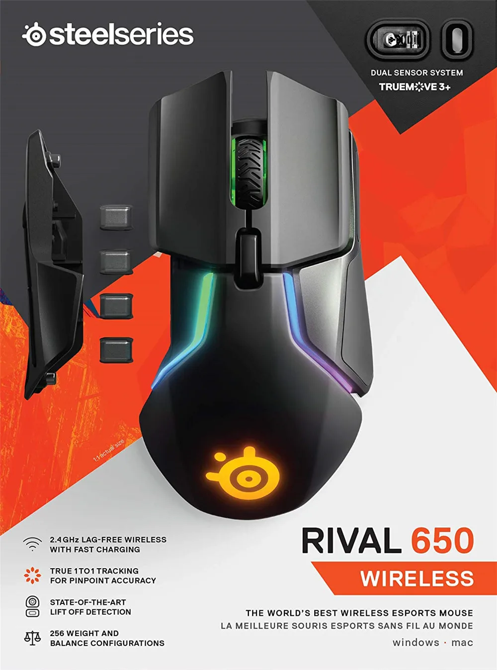 Steelseries Rival 600 игровая мышь TrueMove3+ двойной оптический сенсор RGB взвешиваемая профессиональная FPS мышь